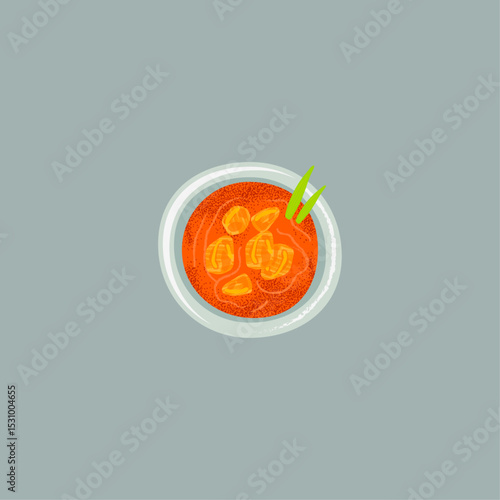 Butter chicken icon logo flat vector design