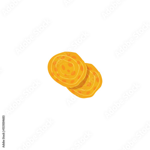 Paratha icon logo flat vector design