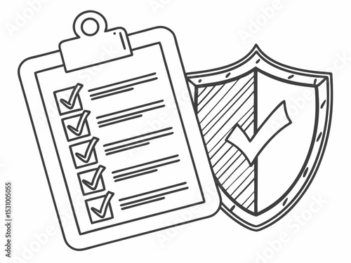 Creative Line Art Icon Of A Clipboard With A Checklist Mu Symbol