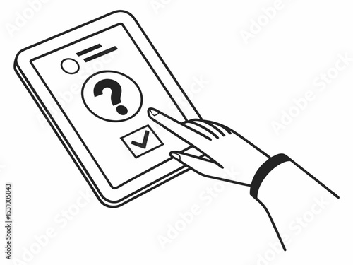 Modern Minimalist Black And White Icon Showing A Hand Or Symbol