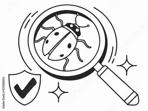 Professional Black And White Minimal Icon Of A Magnifying Glas Design
