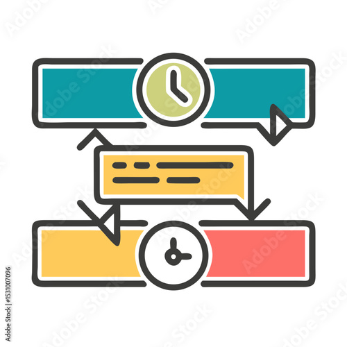 Chronology Compiled Icon — Timeline, Sequence, and Historical Data Symbol