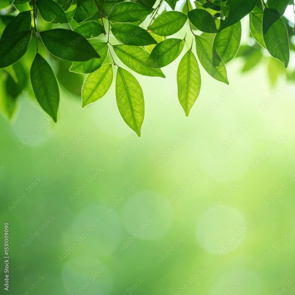 Fototapeta premium Lush green leaves nature plant photography outdoor setting close-up perspective freshness concept