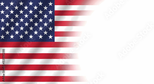High-quality image of a partial USA flag with a dark blue canton containing white five-pointed stars and red and white horizontal stripes, perfect for vector use on a white background.
