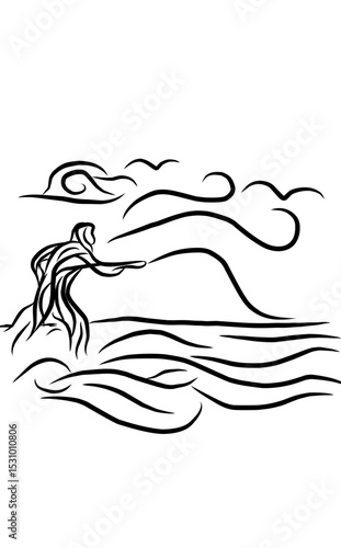 vector illustration of a fishing