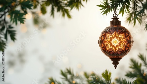border background with ornamnet with glow effect, frame background celebration event with ornament line, ornament and tree frame background with copy space