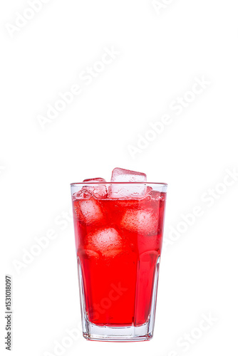 Wallpaper Mural Refreshing Red Drink with Ice Cubes Isolated on White Torontodigital.ca
