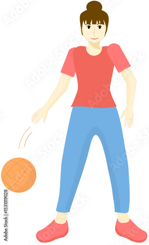 Woman maintain their health by playing basketball