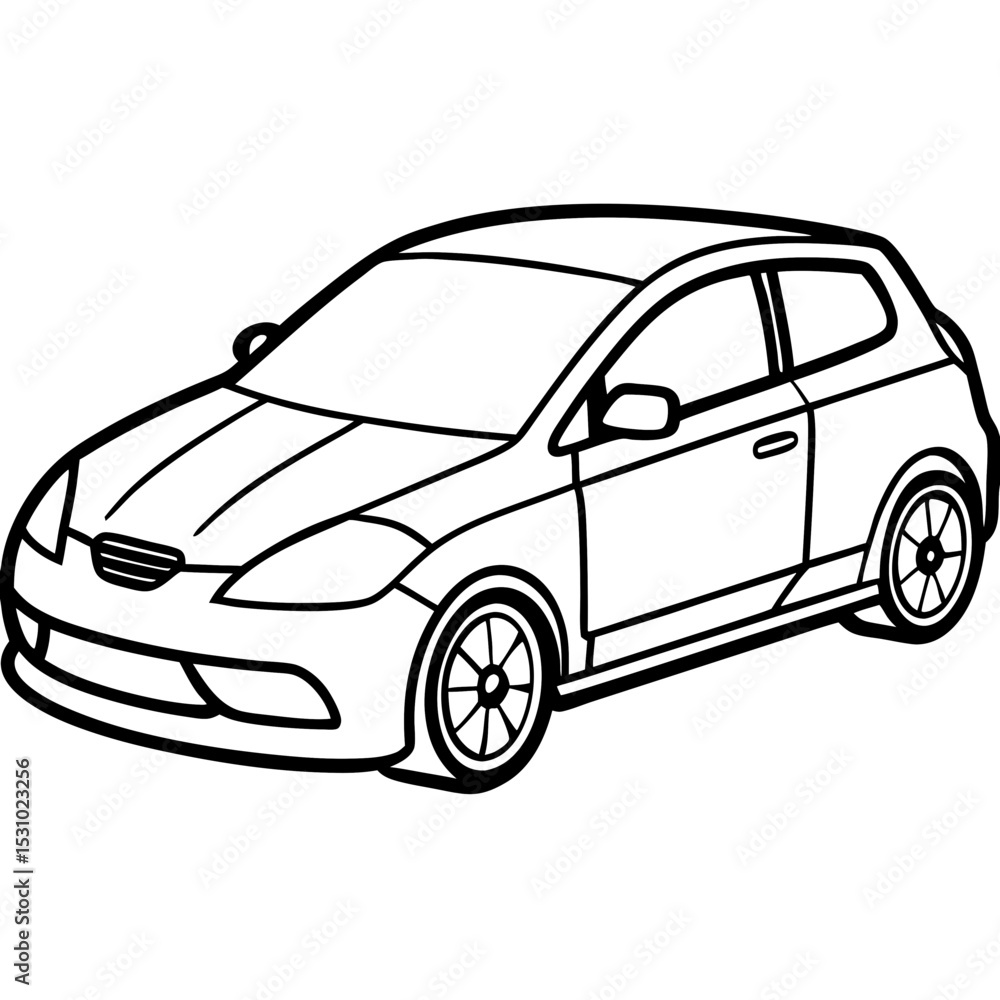 Obraz premium Urban Hatchback line art vector 