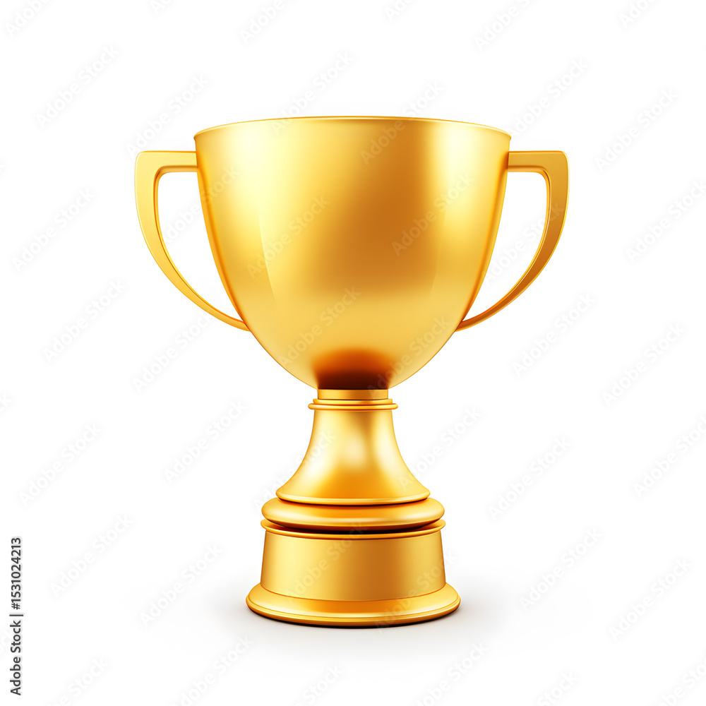 Gold Trophy Award Isolated on White Gold Trophy Award Isolated on White