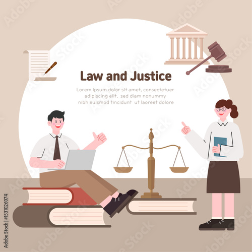 법률 일러스트 디자인