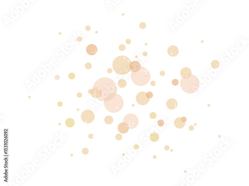 宙に舞うオレンジ色の丸ときらきらのワンポイント素材