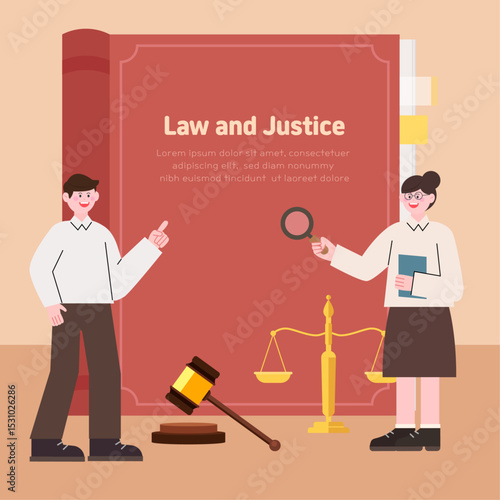 법률 일러스트 디자인