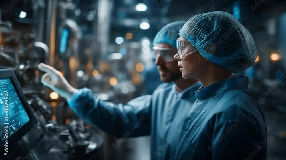 Laboratory Professionals Analyzing Data on Industrial Equipment Laboratory Professionals Analyzing Data on Industrial Equipment