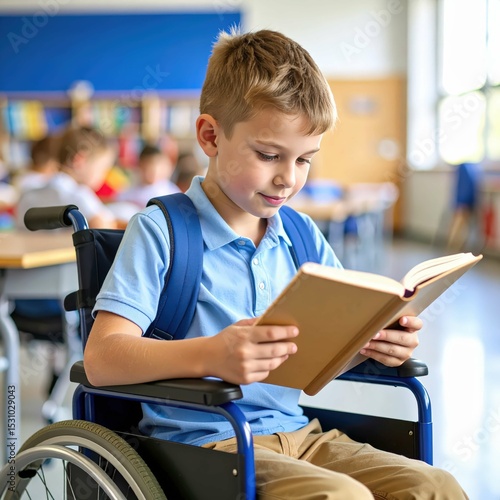 Educación Inclusiva: Niños con Discapacidad Aprendiendo Activamente en el Aula, Generated image