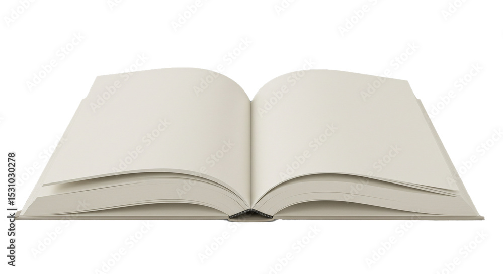 Open book mockup blank pages for writing journaling novel education study literature and learning concept on transparent background Open book mockup blank pages for writing journaling novel education study literature and learning concept on transparent background