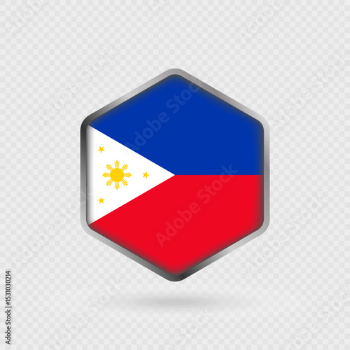 Free Download Philippines Flag Icon in Hexagon Shape. - GFXLoad