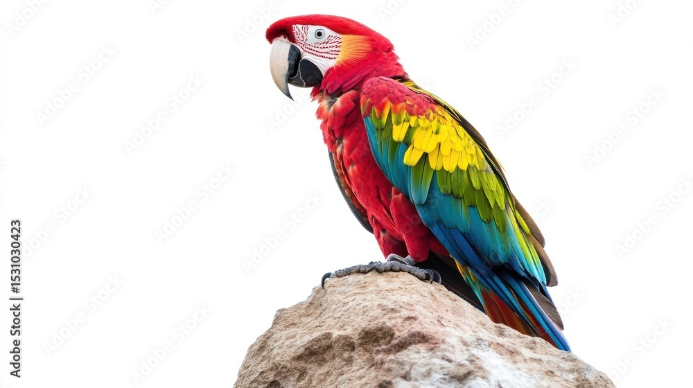 Obraz premium Colorful parrot perched on a rock
