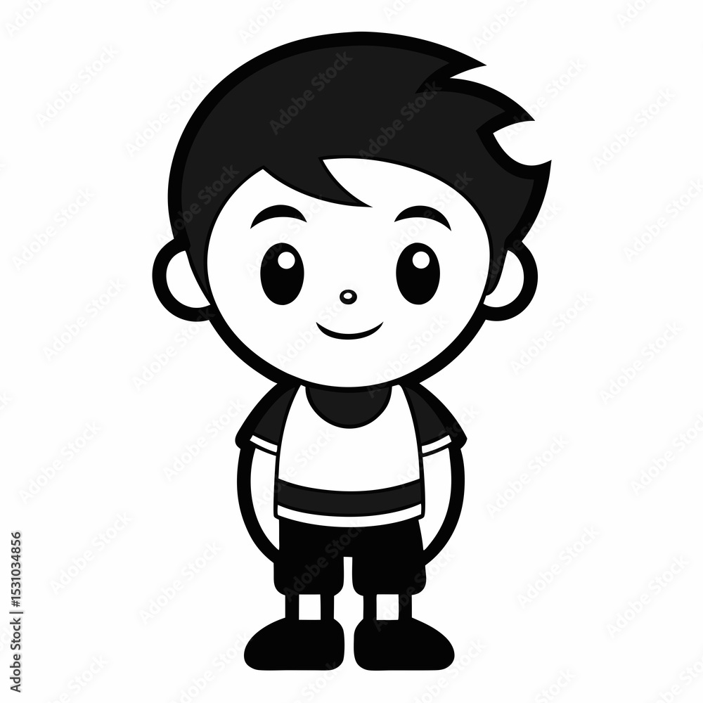 Cute Cartoon Boy with Glasses Character Avatar Icon Cute Cartoon Boy with Glasses Character Avatar Icon