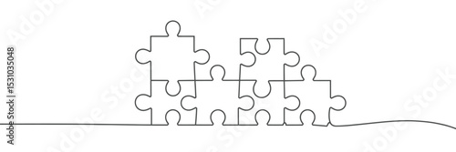 Connected Puzzle Pieces Illustration Teamwork Problem Solving and Unity Concept