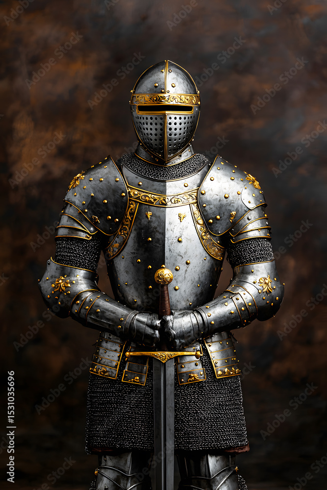 Close-Up of Medieval Knight's Suit of Armor Close-Up of Medieval Knight's Suit of Armor