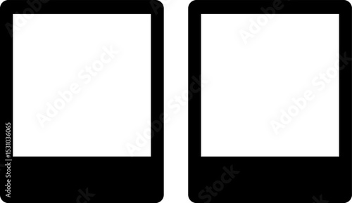 Polaroid photo frames isolated on transparent background. Vector illustration.