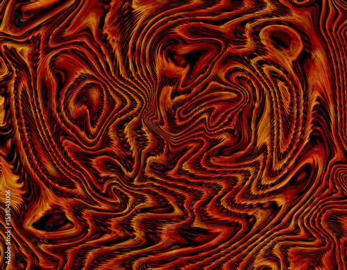 Abstract Swirling Red and Gold Liquid Marble Texture