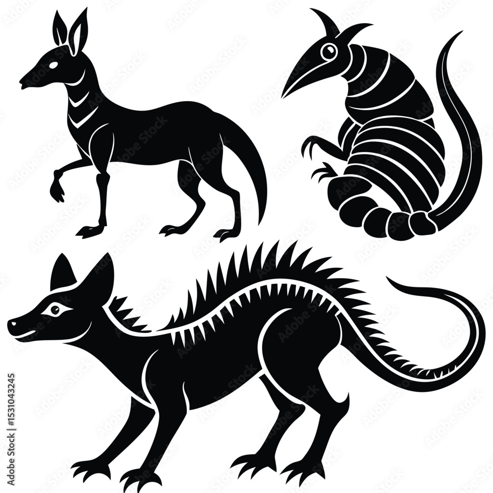 Obraz premium black silhouettes of animals