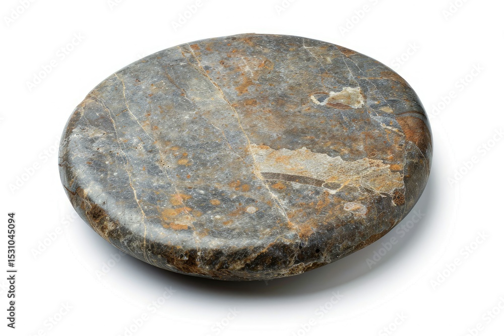 high detail picture of Round stone plate isolated on white background high detail picture of Round stone plate isolated on white background