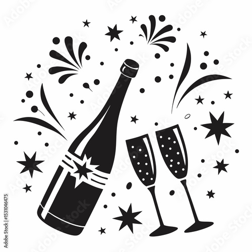 new year background with champagne