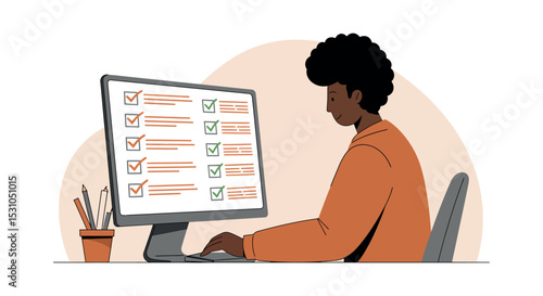 Efficient task management and organization concept for productivity and workflow optimization vector illustration