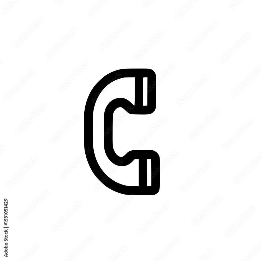 Minimal Black Line Classic Landline Phone Icon for Office and Call Center Use Minimal Black Line Classic Landline Phone Icon for Office and Call Center Use