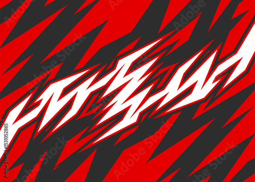 Abstract background with geometric racing decal pattern. Geometric spike pattern