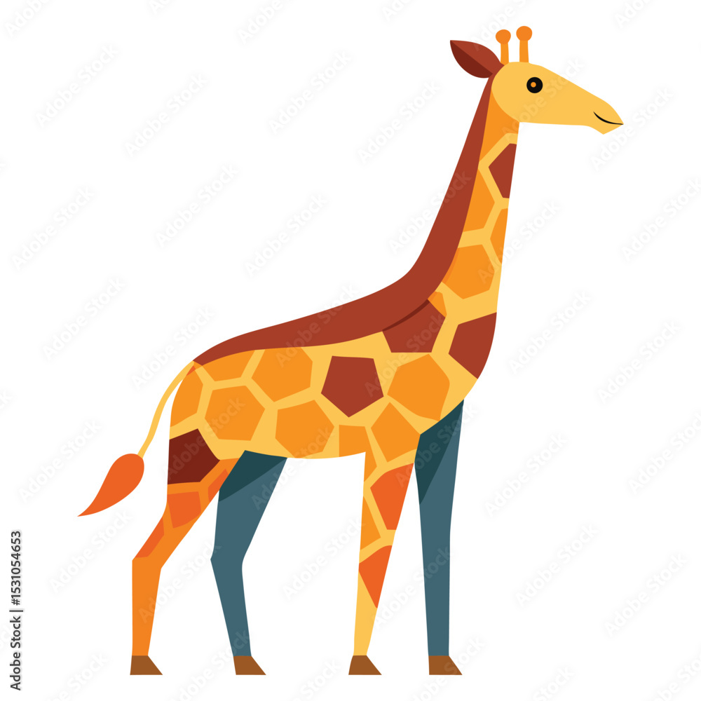 Fototapeta premium Abstract giraffe with long neck