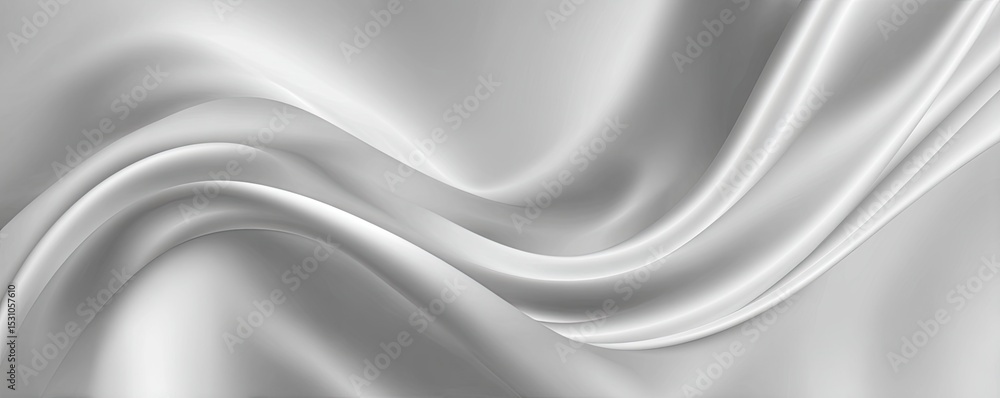 Obraz premium Smooth, flowing, light gray fabric drapes (1)