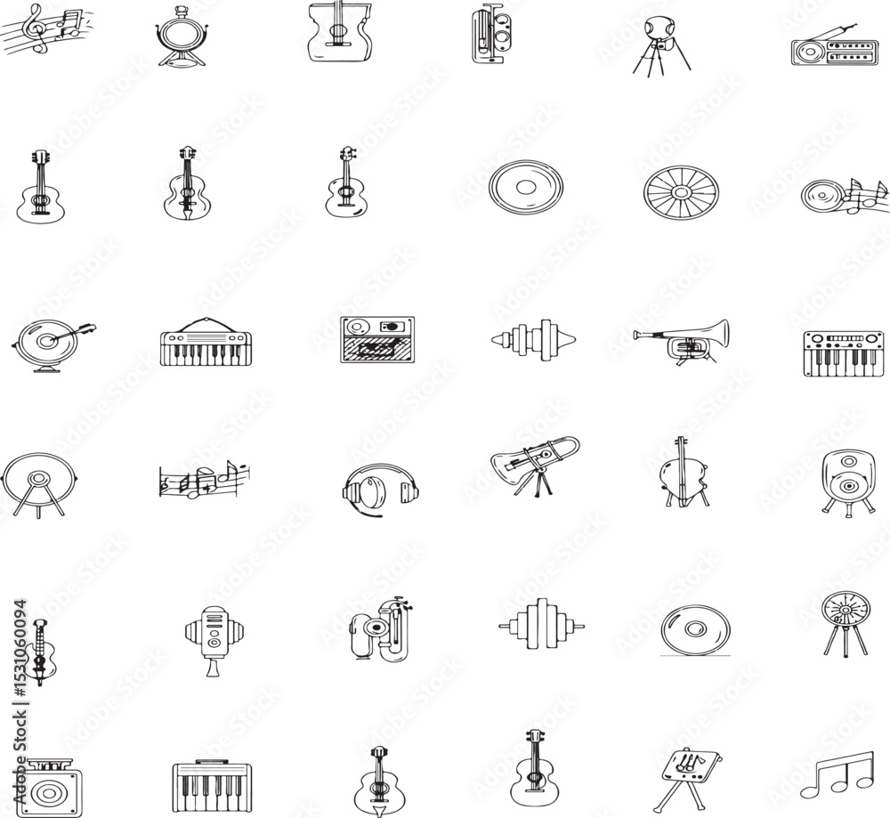 Fototapeta premium set of icon of music things