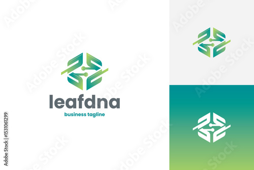 eco leaf dna logo vector