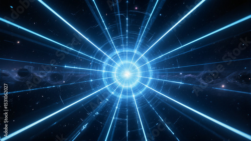 Blue light vortex in space