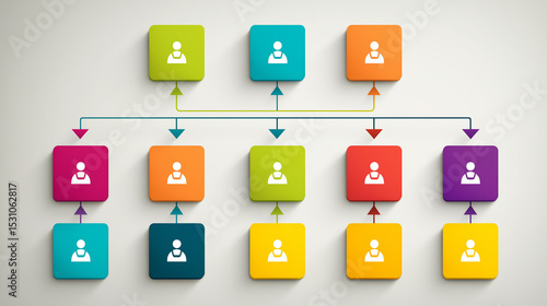 Vibrant Organizational Chart in Tree Layout for Effective Teamwork