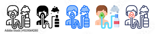 Oxygen Mask Icon Multiple Style