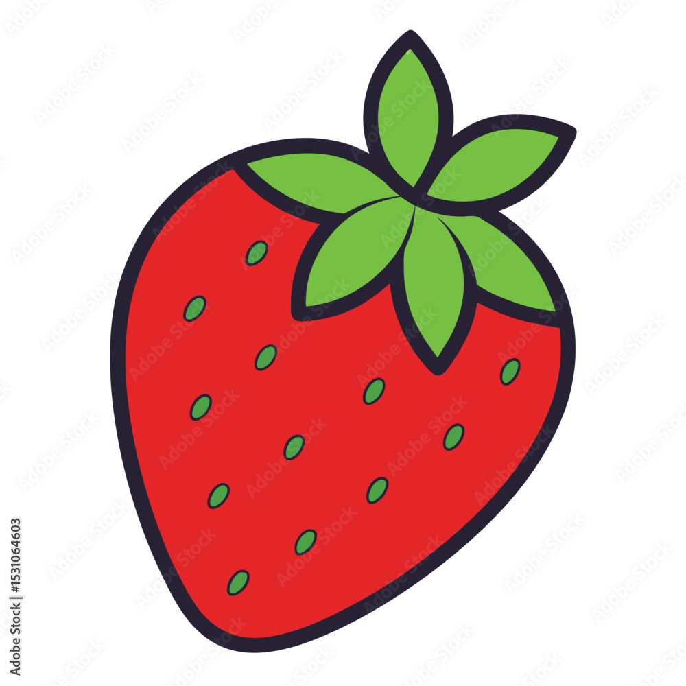 Obraz premium strawberry vector illustration of red color