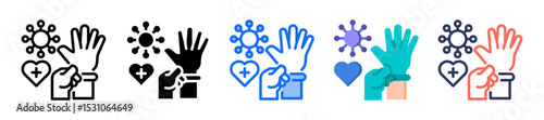 Medical Gloves Icon Multiple Style