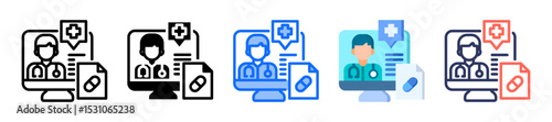 Telemedicine Icon Multiple Style