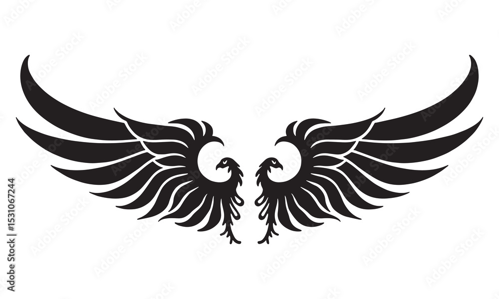 Fototapeta premium devil wing vector silhouette