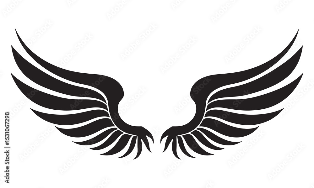 wing vector illustration on a white background wing vector illustration on a white background