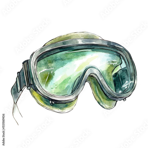 Protective Eyewear, watercolor vector, isolated on a white background.