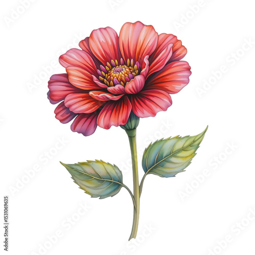 Vibrant red flower in nature botanical illustration artistic display bright environment detailed view floral concept