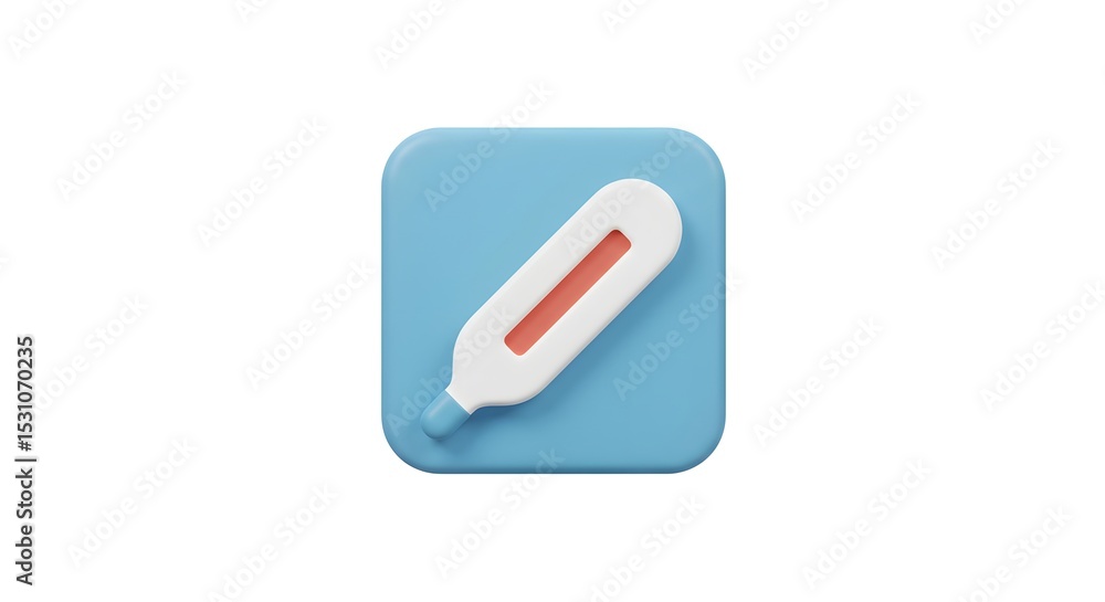3D Render of a Medical Thermometer Icon Healthcare App Design Element 3D Render of a Medical Thermometer Icon Healthcare App Design Element