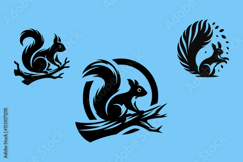 This is an editable squirrel mascot logo suitable for use in designing company logos for staple foods, tools, drinks, herbal medicines, t-shirts, stickers, banners, cakes, chemicals