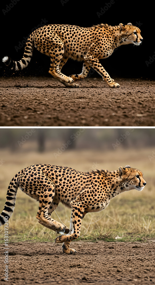 Obraz premium Cheetah in Dynamic Motion
